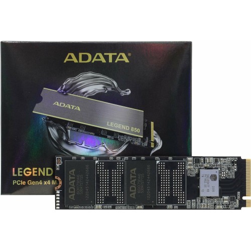 Твердотельный накопитель SSD M.2 2280 1TB ADATA LEGEND 850 Client SSD [ALEG-850-1TCS] PCIe Gen4x4 with NVMe, 5000/4500, IOPS 400/550K, MTBF 2M, 3D NAND, 1000TBW, 0,55DWPD, Heat Sink, SMI SM2269XT, Work with PS5, RTL